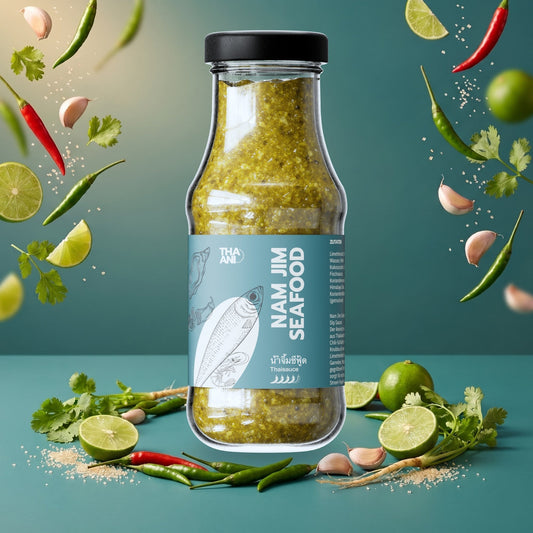 Nam Jim Seafood im THAANI-Studio-Setting mit frischen Zutaten (thaani-nam-jim-seafood-studio)