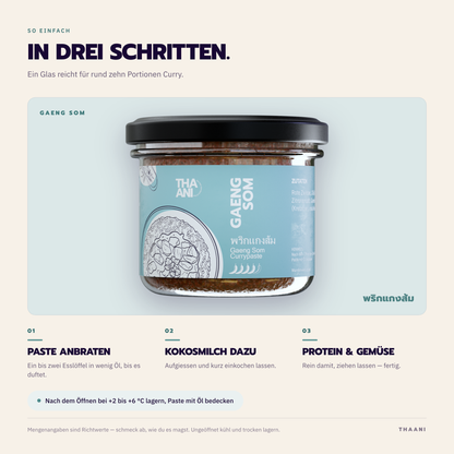 Gaeng Som – Zubereitung in drei Schritten