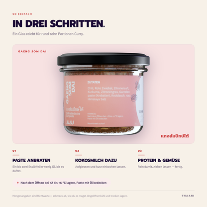 Gaeng Som Dai – Zubereitung in drei Schritten