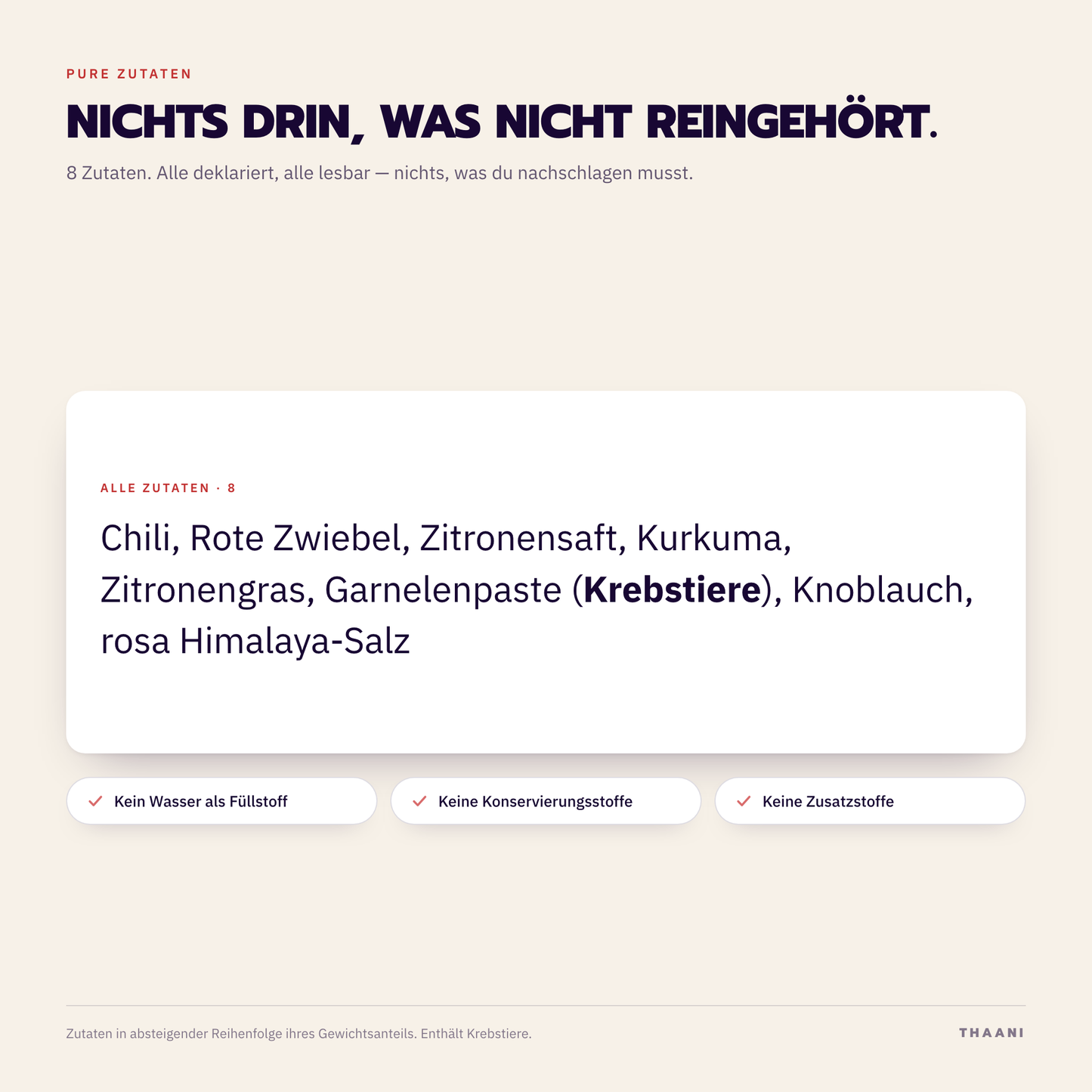 Gaeng Som Dai – Zutatenliste: alle Zutaten deklariert, ohne Zusatz- und Konservierungsstoffe