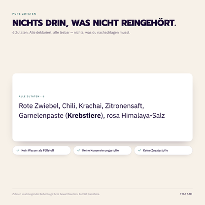 Gaeng Som – Zutatenliste: alle Zutaten deklariert, ohne Zusatz- und Konservierungsstoffe