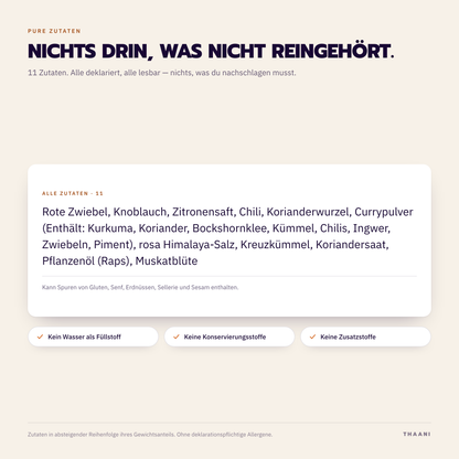 Khao Soi – Zutatenliste: alle Zutaten deklariert, ohne Zusatz- und Konservierungsstoffe
