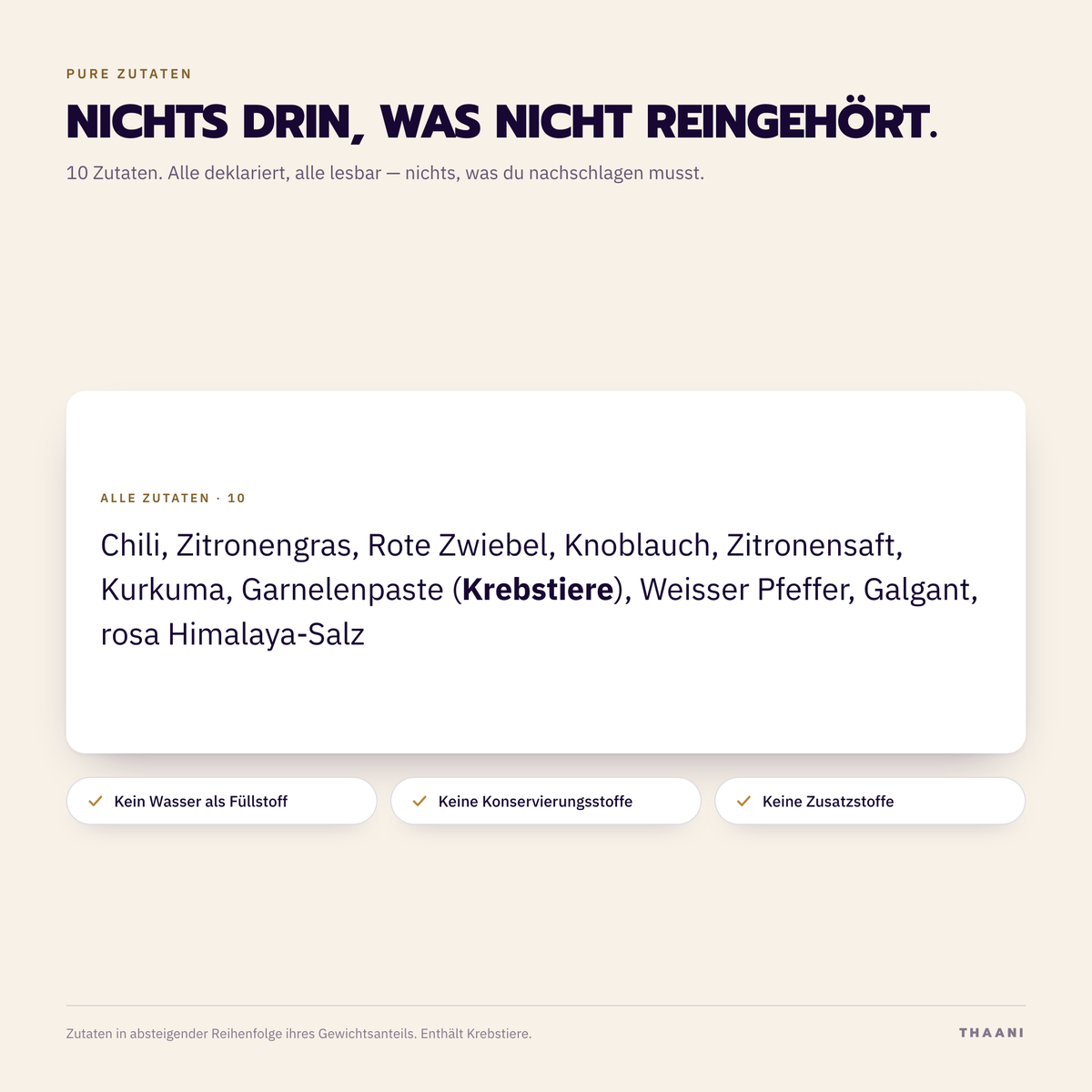 Khua Kling – Zutatenliste: alle Zutaten deklariert, ohne Zusatz- und Konservierungsstoffe
