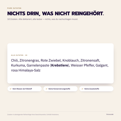 Khua Kling – Zutatenliste: alle Zutaten deklariert, ohne Zusatz- und Konservierungsstoffe