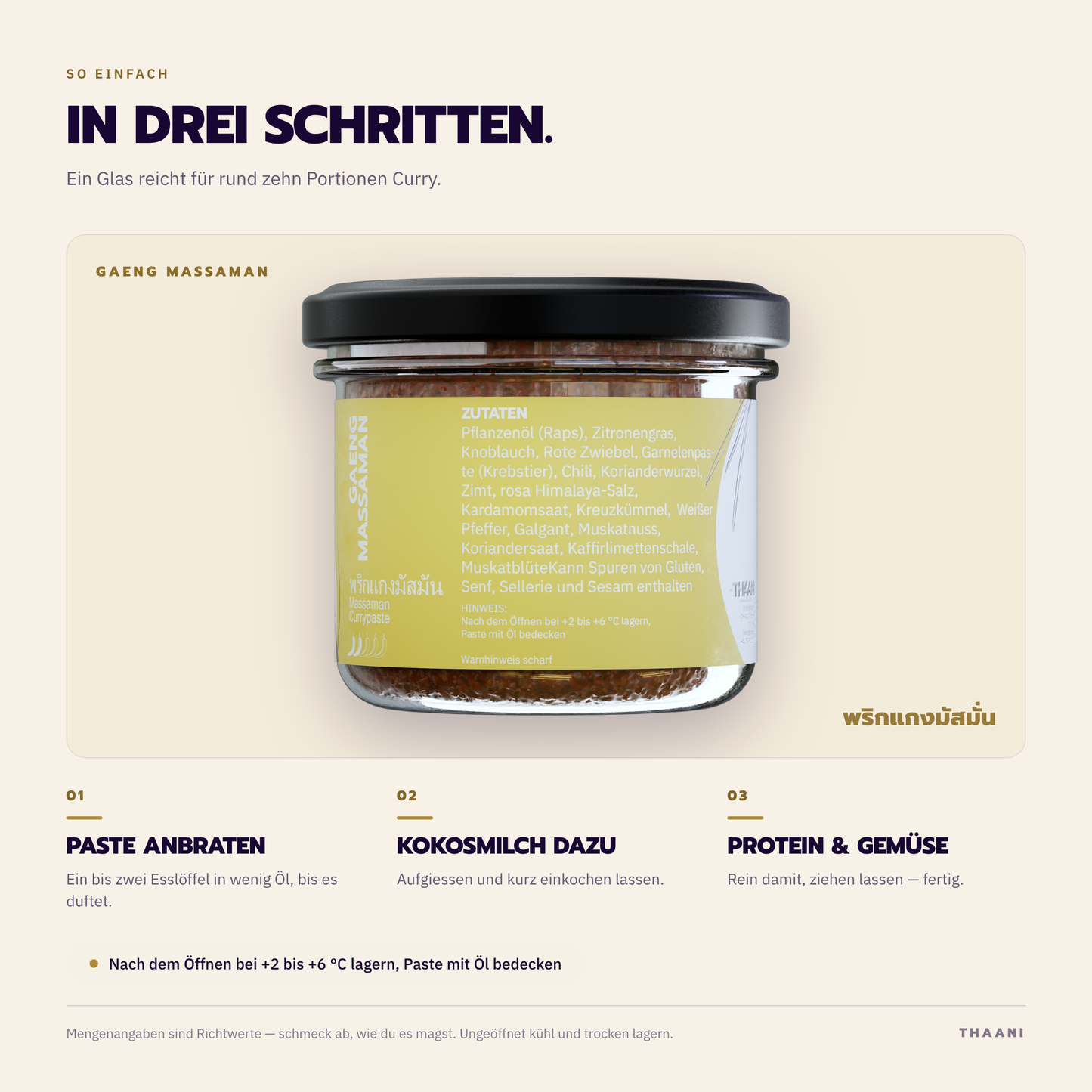 Gaeng Massaman – Zubereitung in drei Schritten