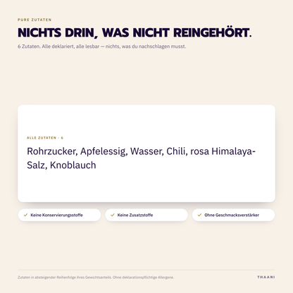 Nam Jim Gai – Zutatenliste: alle Zutaten deklariert, ohne Zusatz- und Konservierungsstoffe
