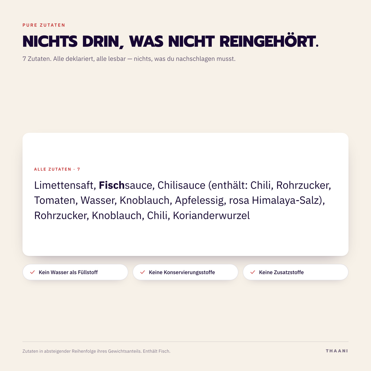 Nam Yam – Zutatenliste: alle Zutaten deklariert, ohne Zusatz- und Konservierungsstoffe