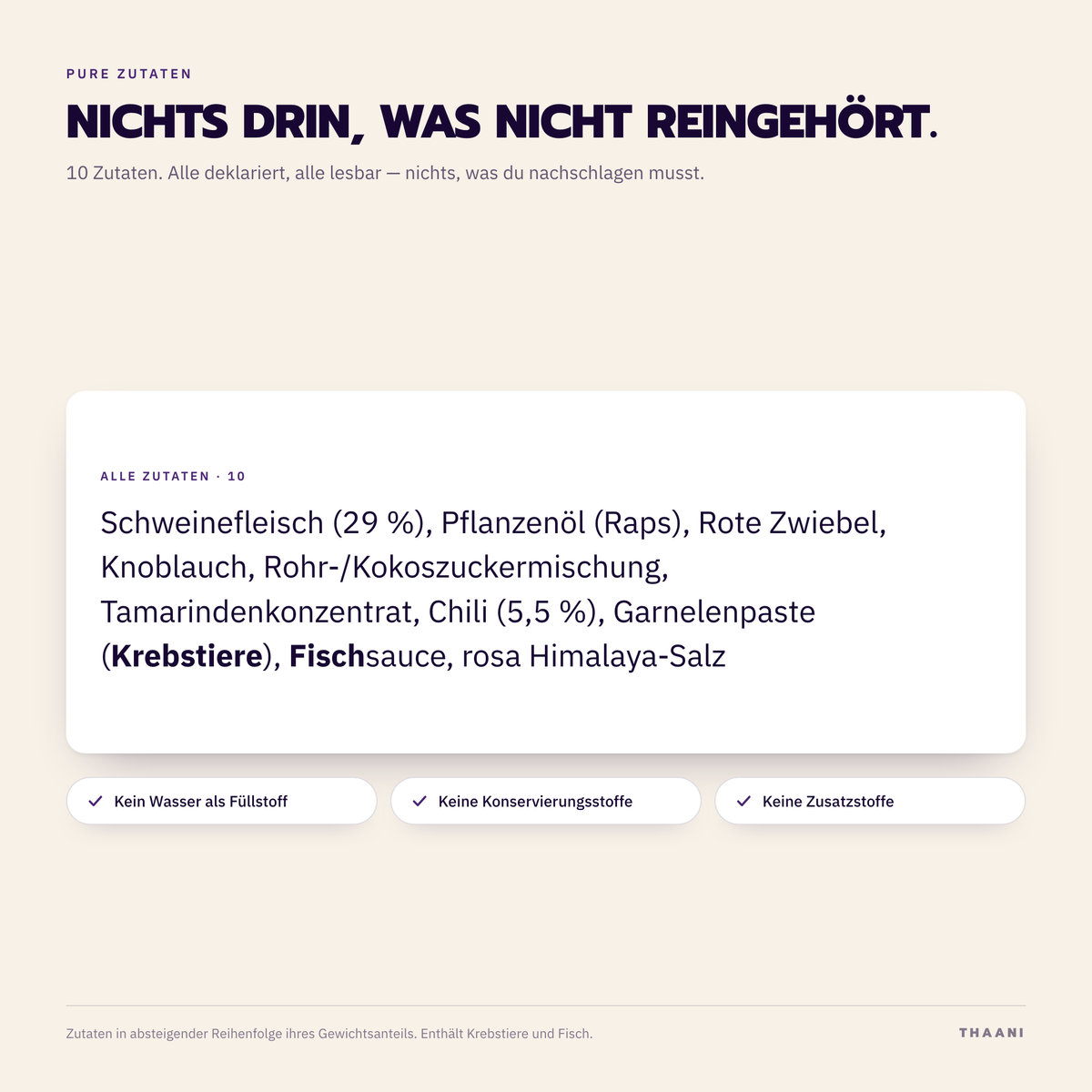 Pao Moo – Zutatenliste: alle Zutaten deklariert, ohne Zusatz- und Konservierungsstoffe