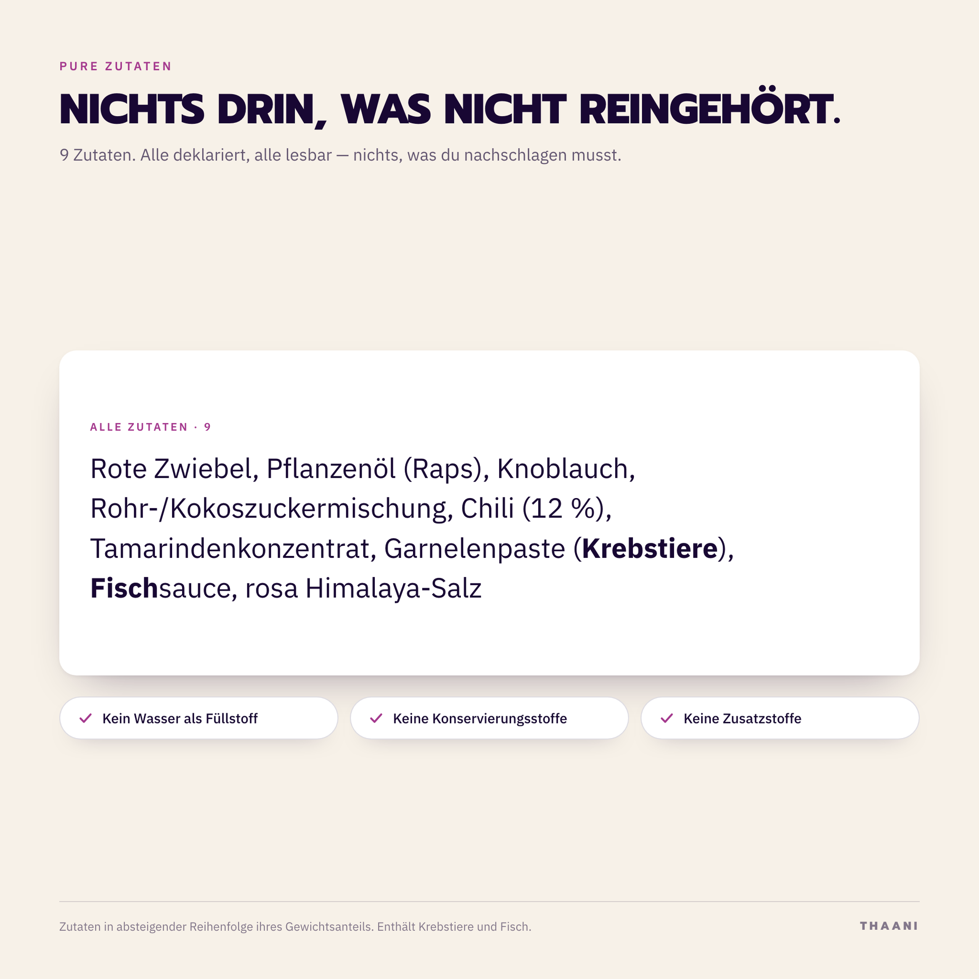 Pao Sap – Zutatenliste: alle Zutaten deklariert, ohne Zusatz- und Konservierungsstoffe