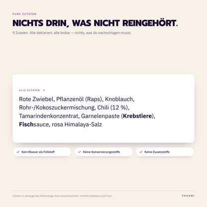 Pao Sap – Zutatenliste: alle Zutaten deklariert, ohne Zusatz- und Konservierungsstoffe