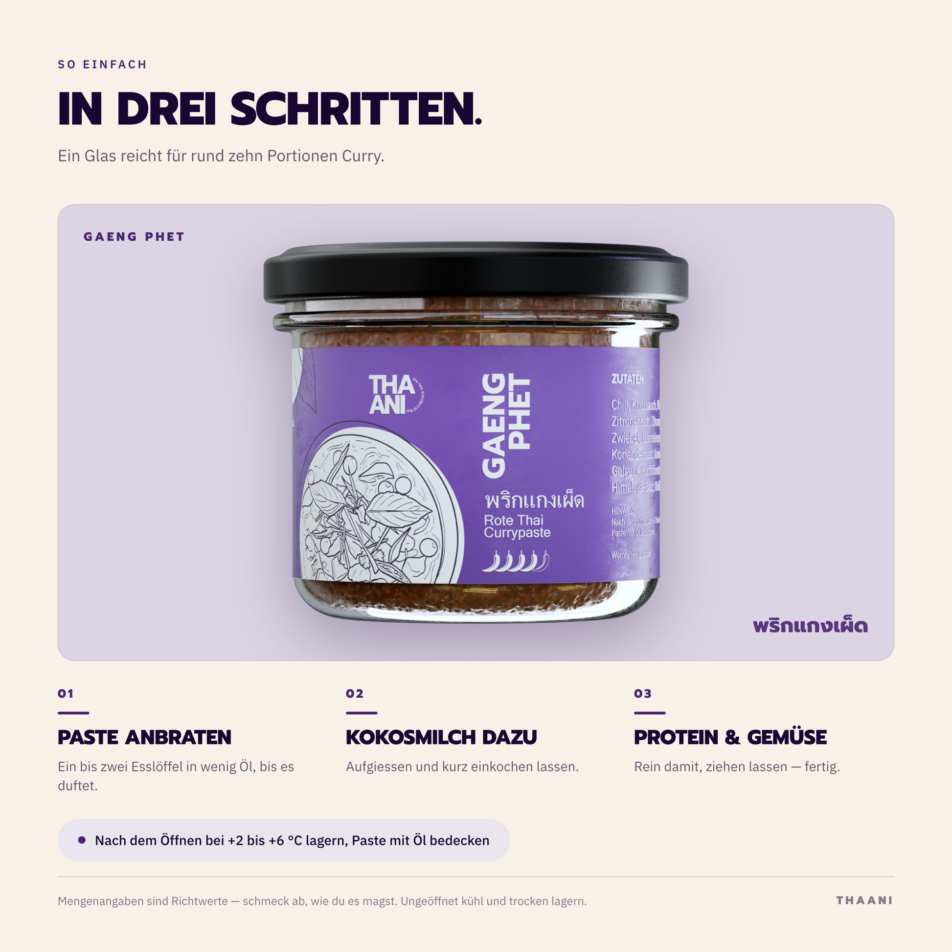 Gaeng Phet – Zubereitung in drei Schritten