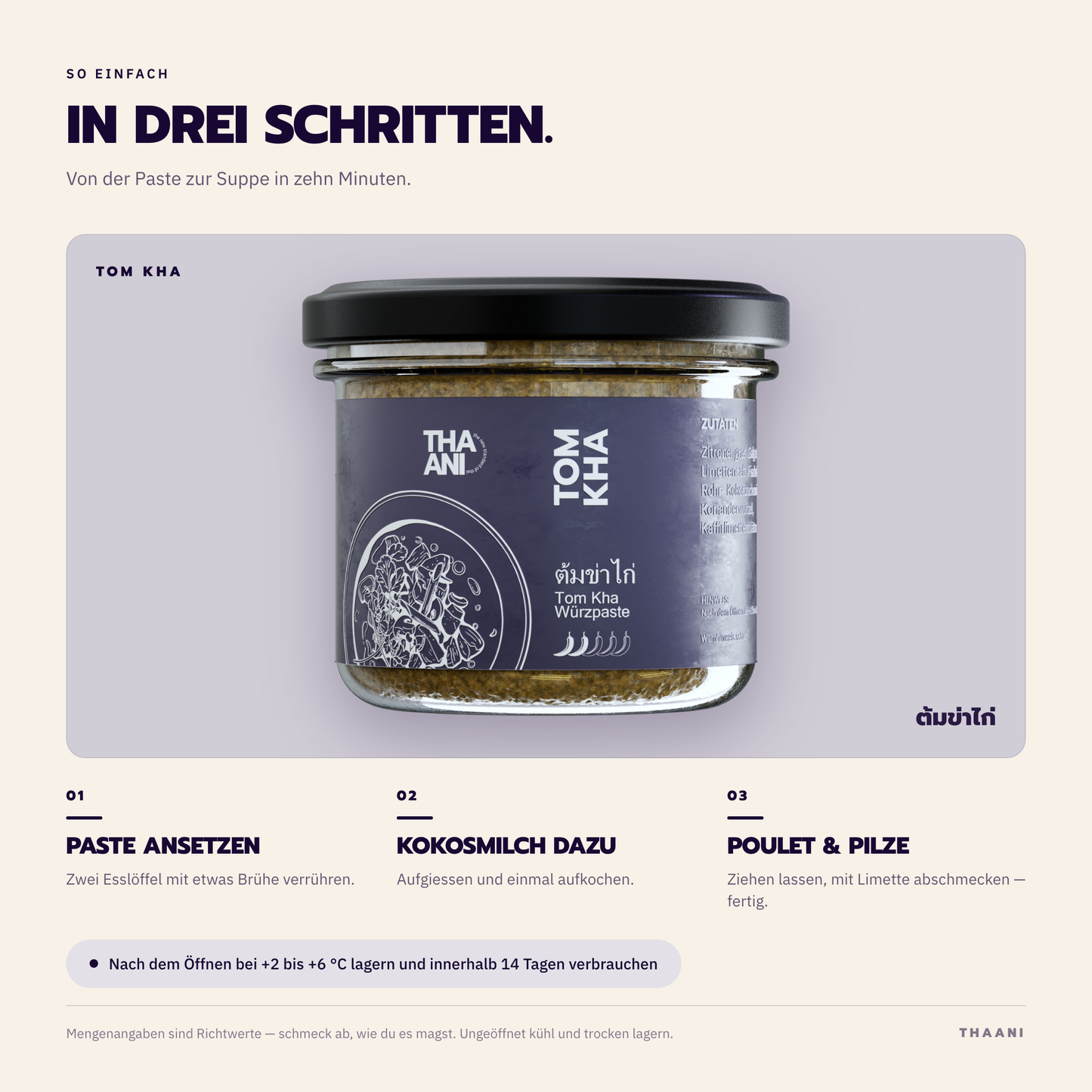 Tom Kha – Zubereitung in drei Schritten