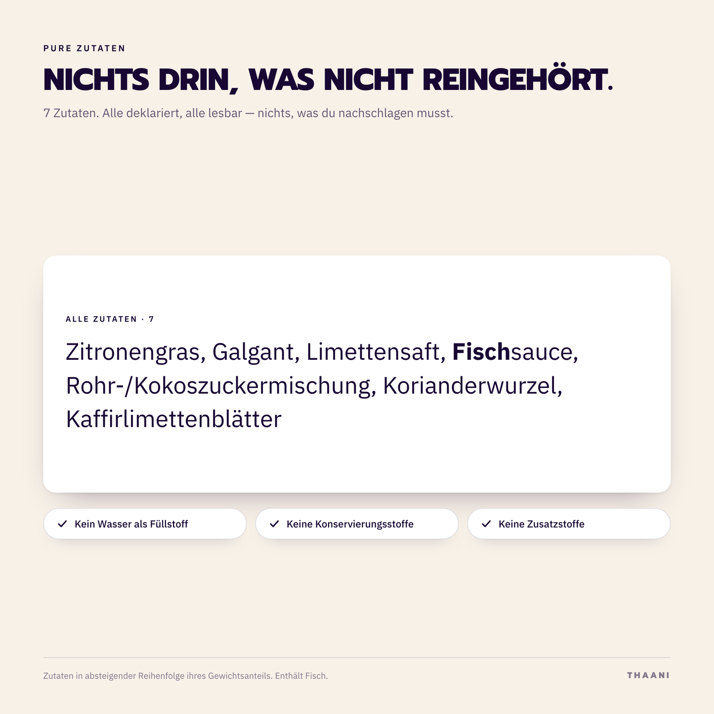 Tom Kha – Zutatenliste: alle Zutaten deklariert, ohne Zusatz- und Konservierungsstoffe