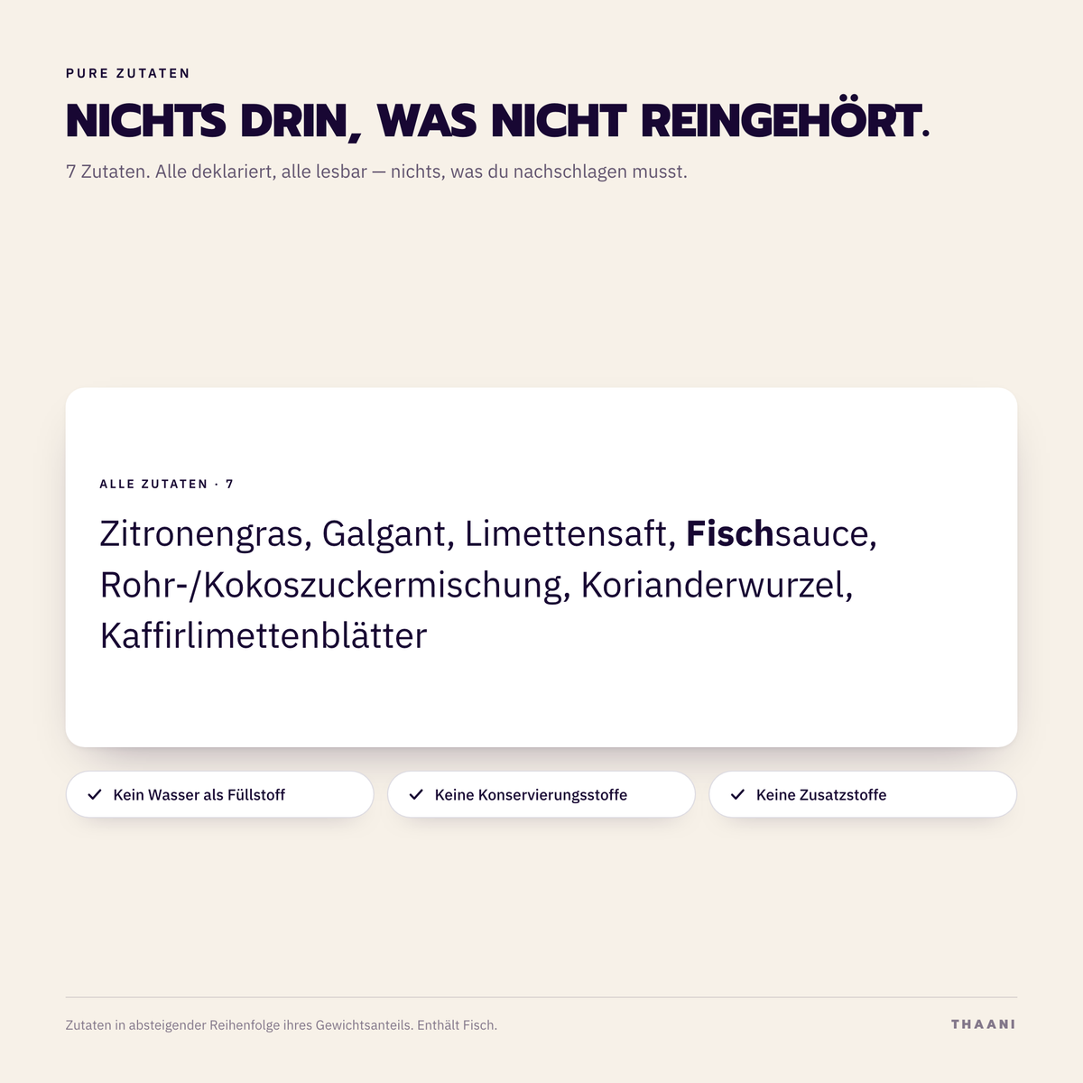 Tom Kha – Zutatenliste: alle Zutaten deklariert, ohne Zusatz- und Konservierungsstoffe