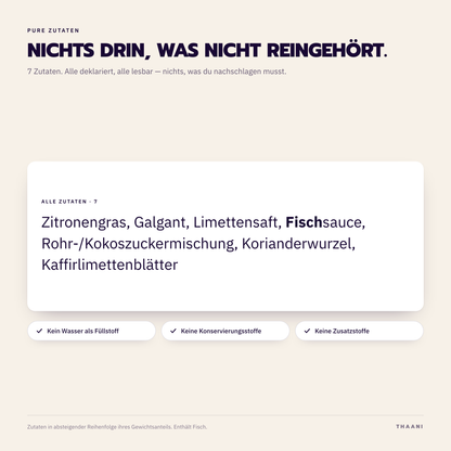 Tom Kha – Zutatenliste: alle Zutaten deklariert, ohne Zusatz- und Konservierungsstoffe