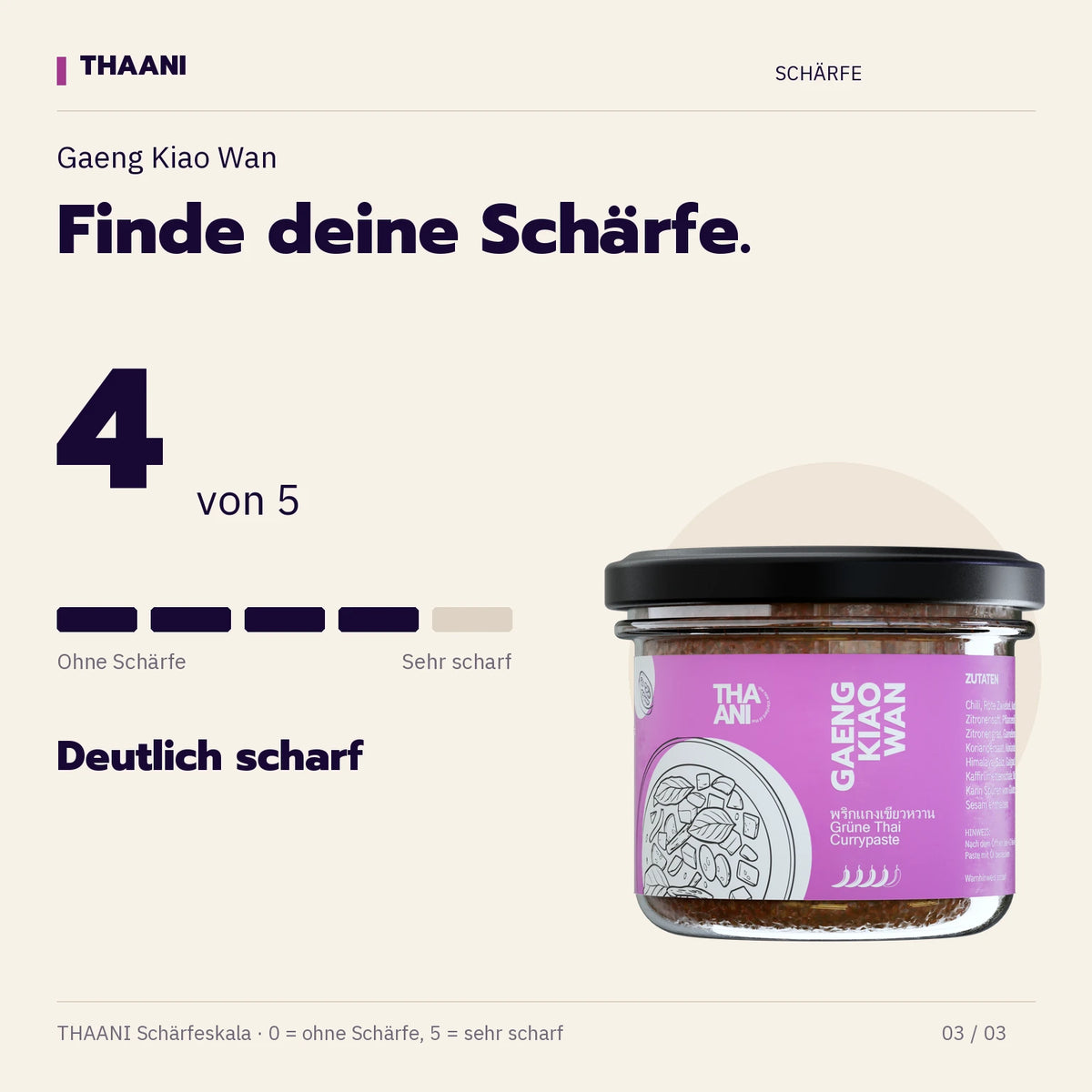 Gaeng Kiao Wan – Schärfegrad 4 von 5 (thaani-infografik-gruene-currypaste-schaerfe-v3)