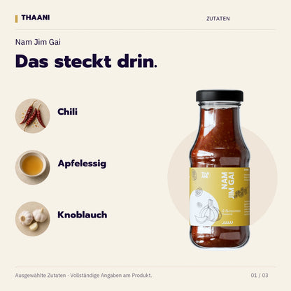 Nam Jim Gai – Chili, Apfelessig, Knoblauch (thaani-infografik-nam-jim-gai-zutaten-v3)