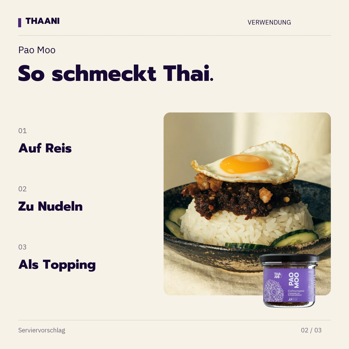 Pao Moo – Auf Reis, Zu Nudeln, Als Topping (thaani-infografik-pao-moo-anwendung-v3)