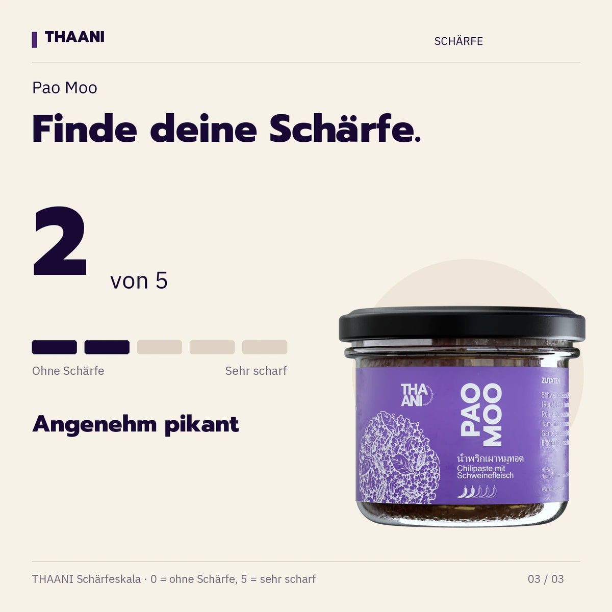 Pao Moo – Schärfegrad 2 von 5 (thaani-infografik-pao-moo-schaerfe-v3)