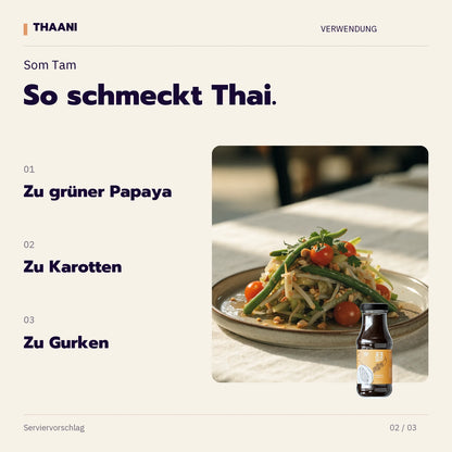 Som Tam – Zu grüner Papaya, Zu Karotten, Zu Gurken (thaani-infografik-som-tam-dressing-anwendung-v3)