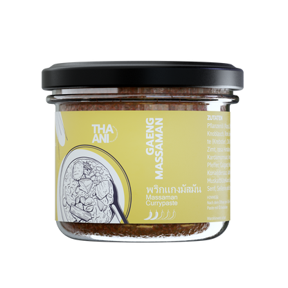 Gaeng Massaman Currypaste, 100-g-Glas, Etikett Vorderseite