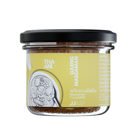 Gaeng Massaman Currypaste, 100-g-Glas, Etikett Vorderseite