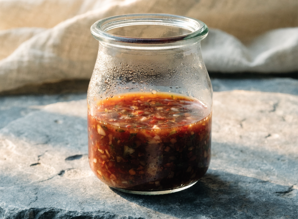 Gekühltes Glas mit Dipsauce