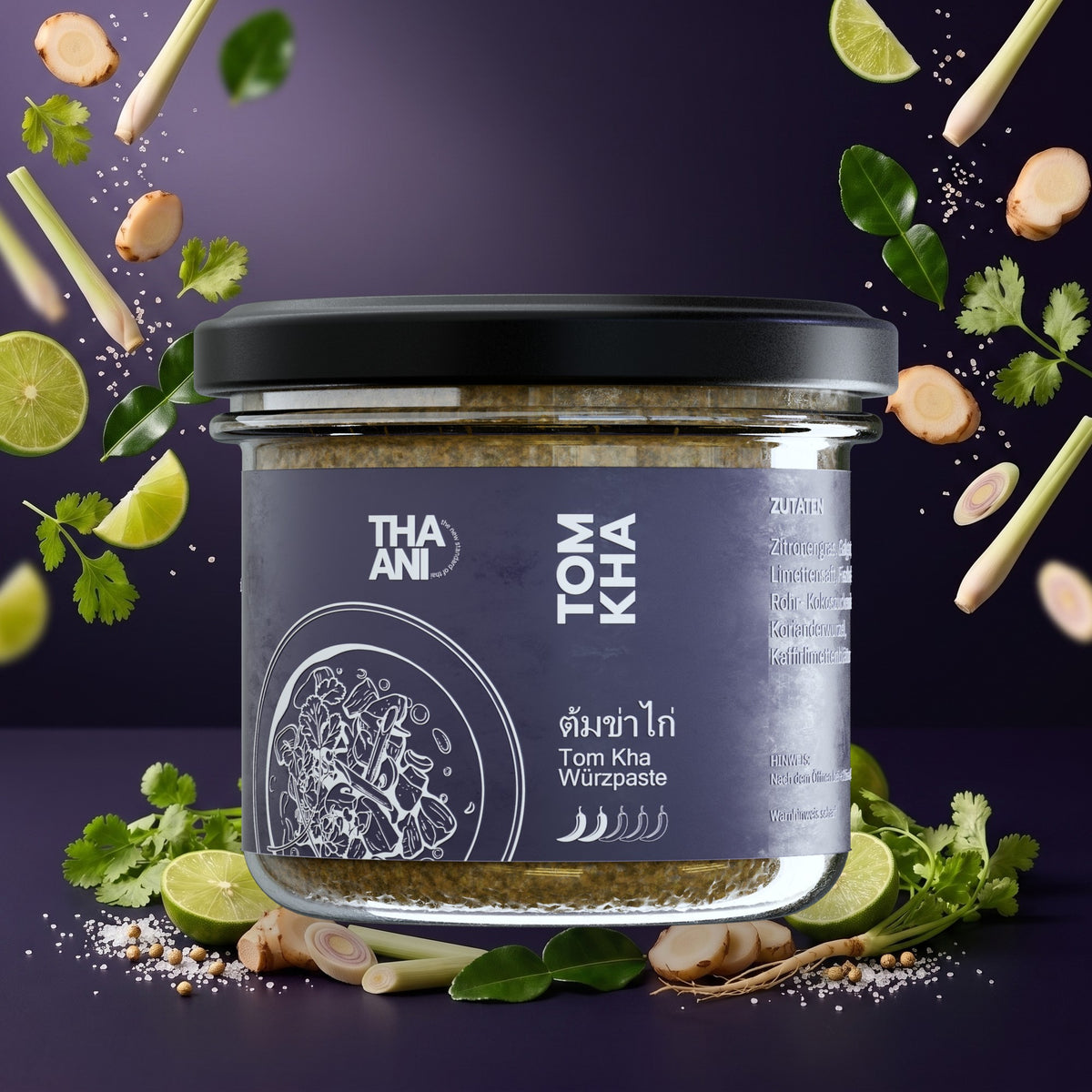 Tom Kha im THAANI-Studio-Setting mit frischen Zutaten