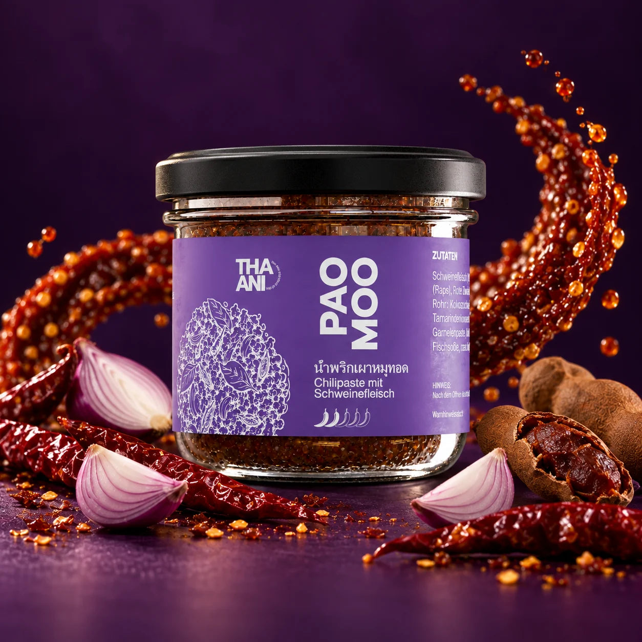 น้ำพริกหมู (Pao Moo) — น้ำพริกหมู พร้อมส่วนผสมและเครื่องเทศ