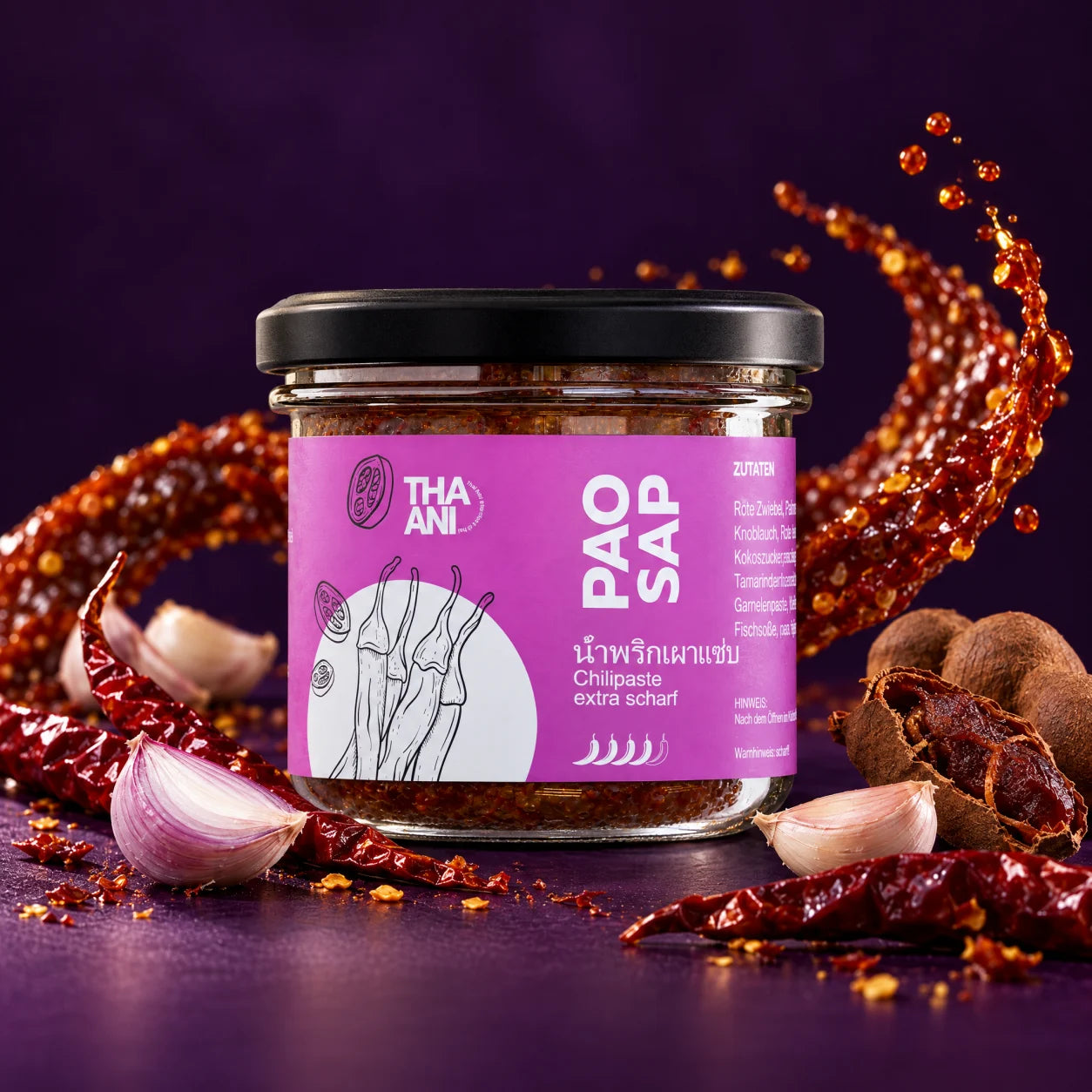 Pao Sap — Pasta di peperoncino extra piccante con ingredienti e spezie